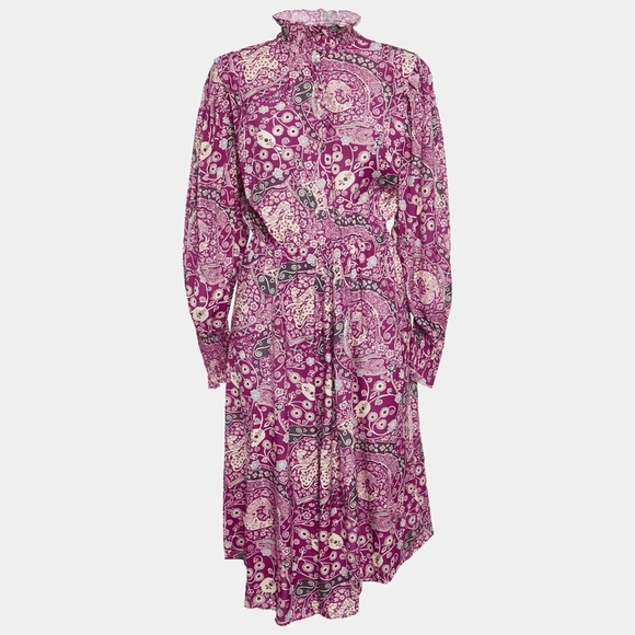 Isabel Etoile Marant Dresses & Skirts - Isabel Marant Etoile Magenta Cescott Paisley Print Midi Dress
